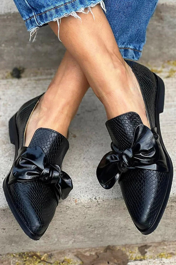 Carine | Elegant Moccasins with Snake Skin Effect Print