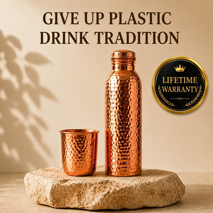 TAMORA™ · Copper Water Bottle · Naturally Purified Water