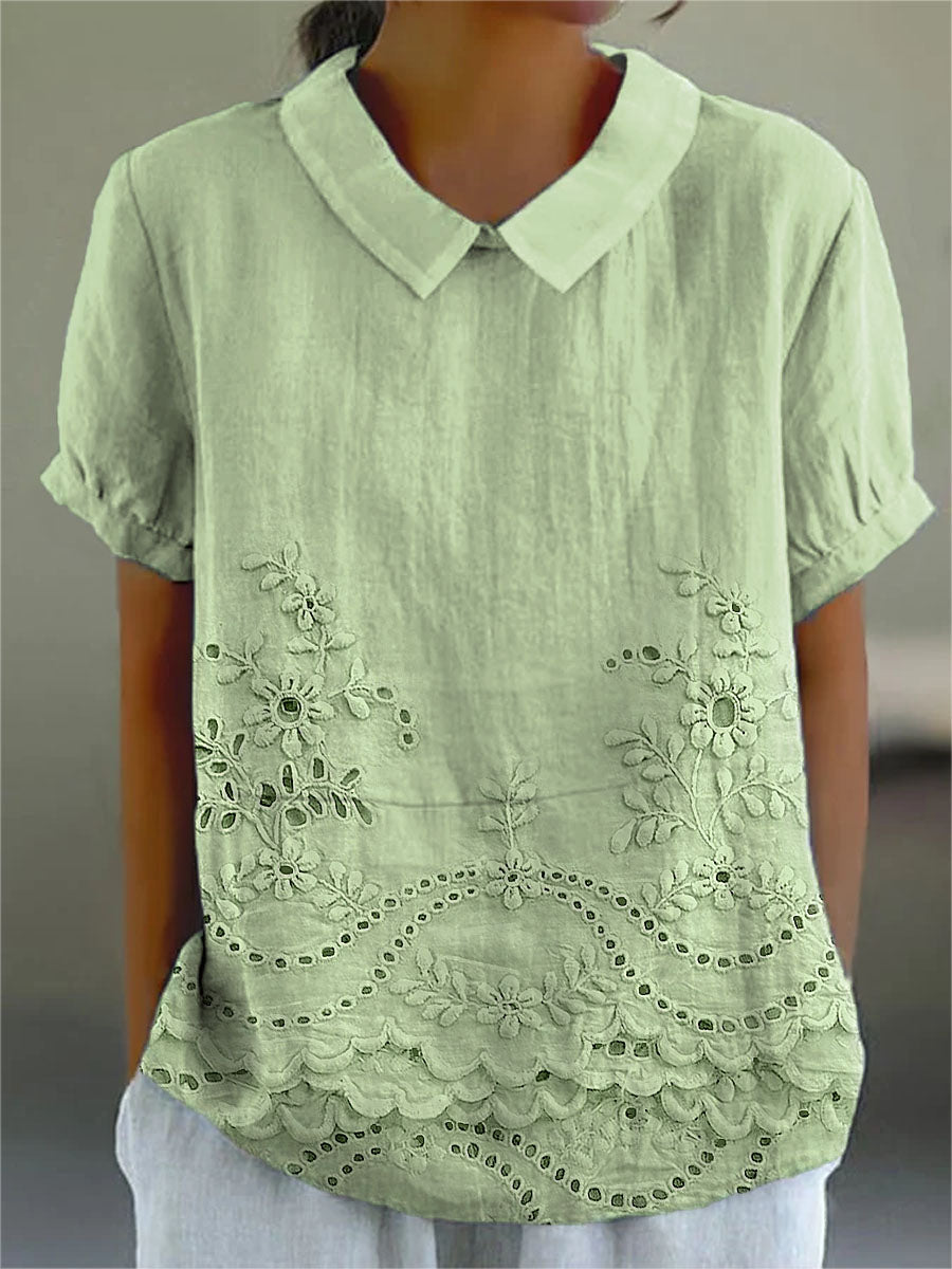 Lily - Floral Embroidered Shirt