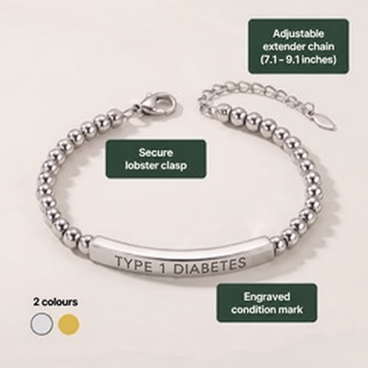 Women’s Slim Diabetes Medical Alert Bracelet