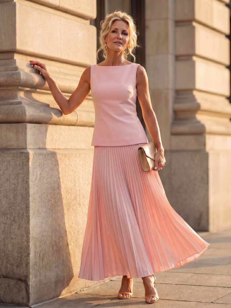 Rhodes - Structured Bodice with Pleated Skirt Set