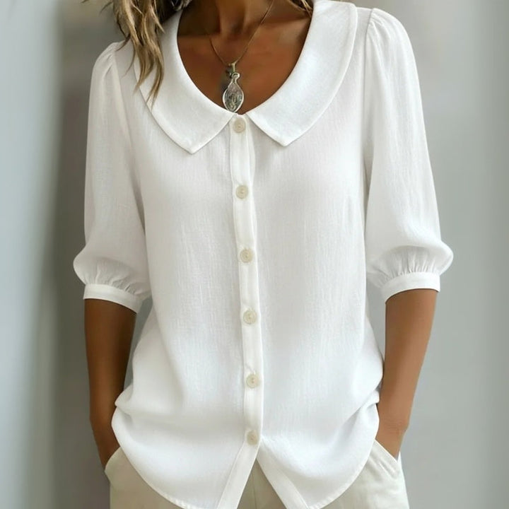 Céline - Plain casual blouse with round neck
