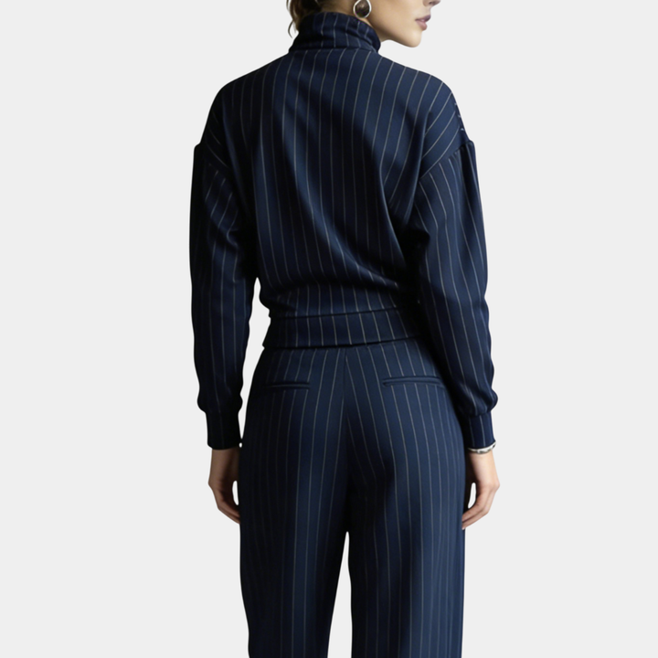 Celeste - Set with High Collar and Striped Zipper