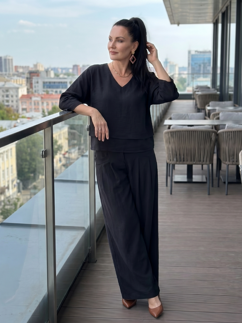 River - Layered Top with Wide Leg Set
