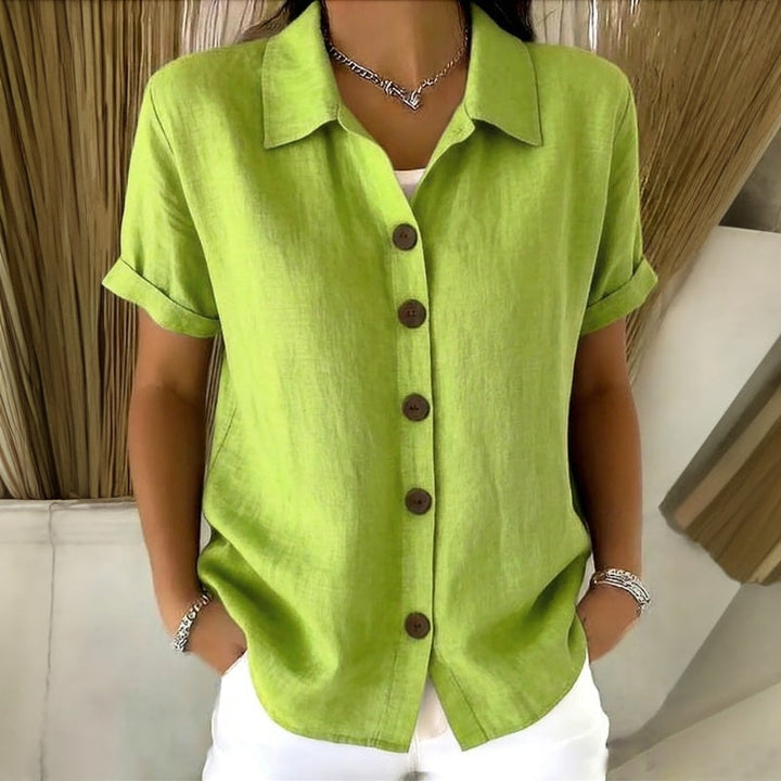 Lison - Effortless Casual Blouse with Shawl Collar