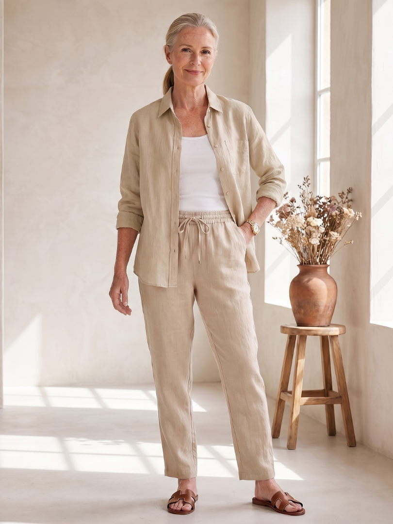 Noor - Long Sleeve Shirt Tapered Pants Set