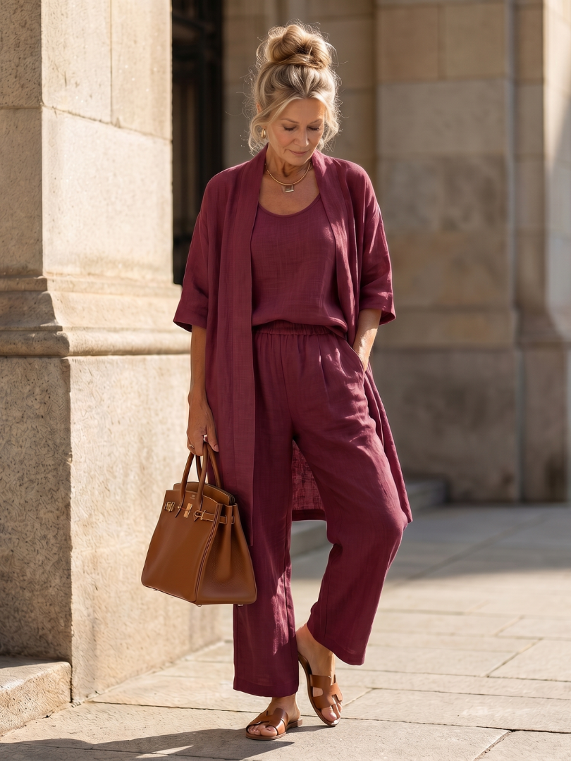 Yael - Three-Piece Relaxed Top Pants Set