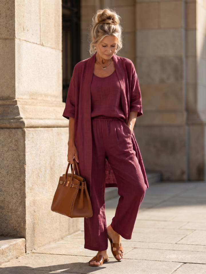 Yael - Three-Piece Relaxed Top Pants Set