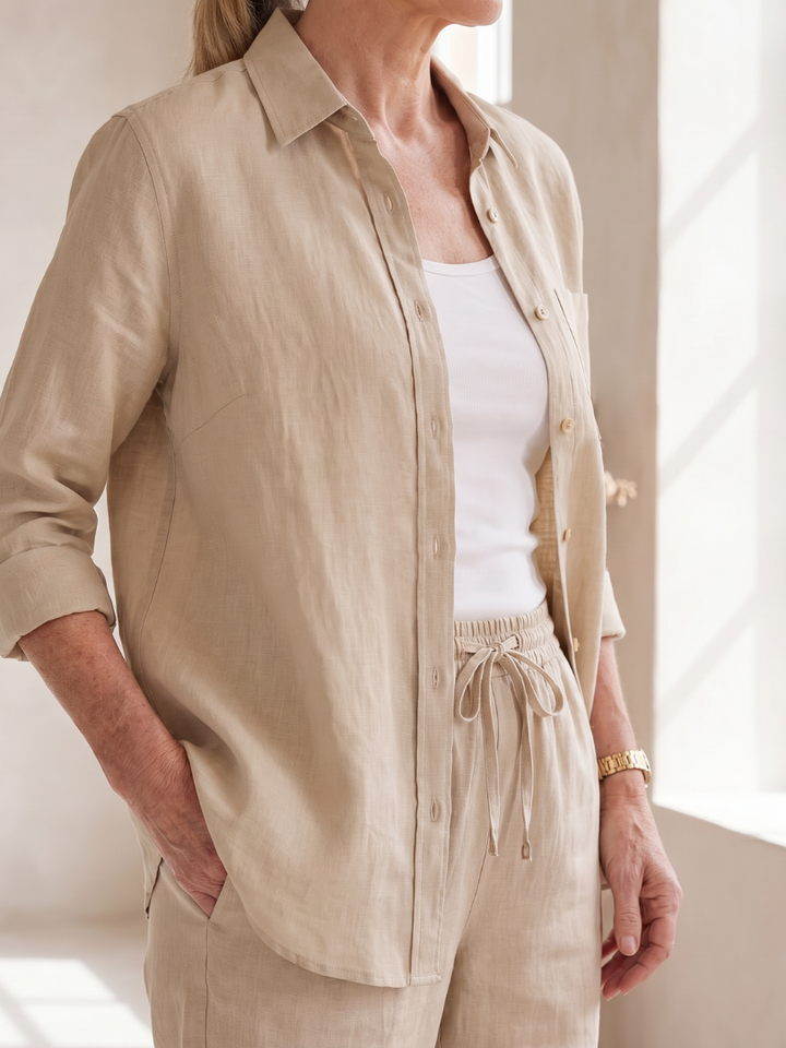 Noor - Long Sleeve Shirt Tapered Pants Set