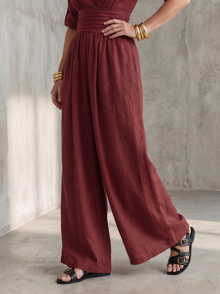 Wanda - Cross Front Wide Leg Jumpsuit