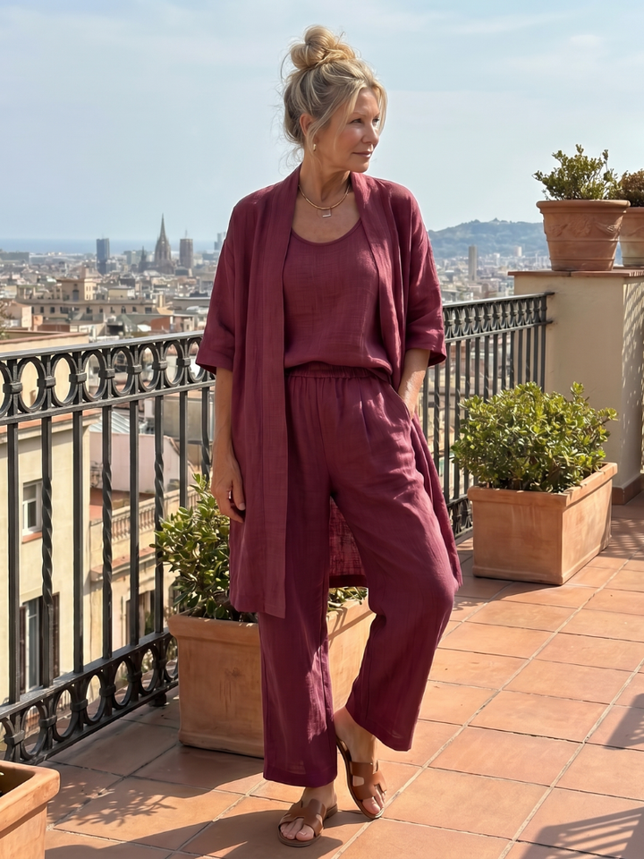 Yael - Three-Piece Relaxed Top Pants Set