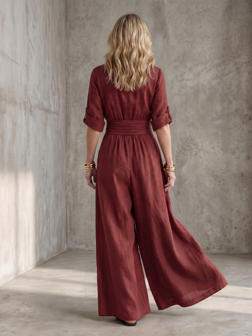 Wanda - Cross Front Wide Leg Jumpsuit