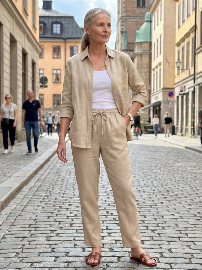 Noor - Long Sleeve Shirt Tapered Pants Set