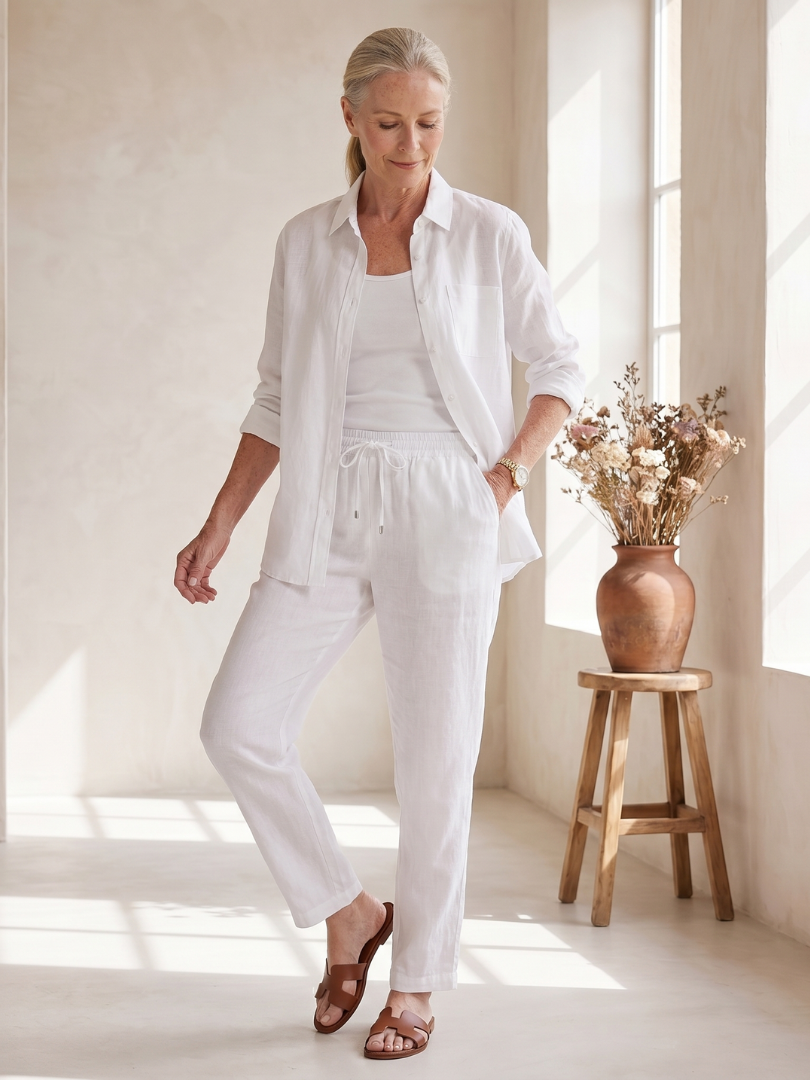 Noor - Long Sleeve Shirt Tapered Pants Set