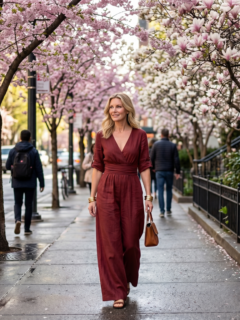 Wanda - Cross Front Wide Leg Jumpsuit