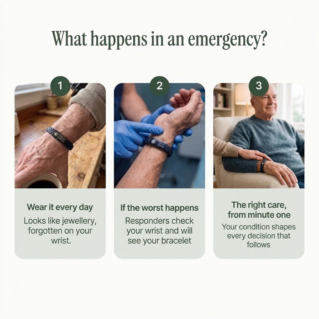 Men’s Blood Thinner Medical Alert Bracelet