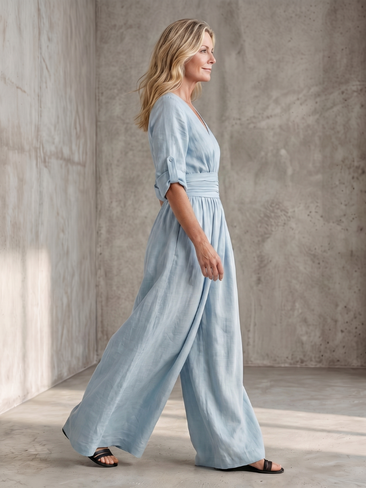 Wanda - Cross Front Wide Leg Jumpsuit