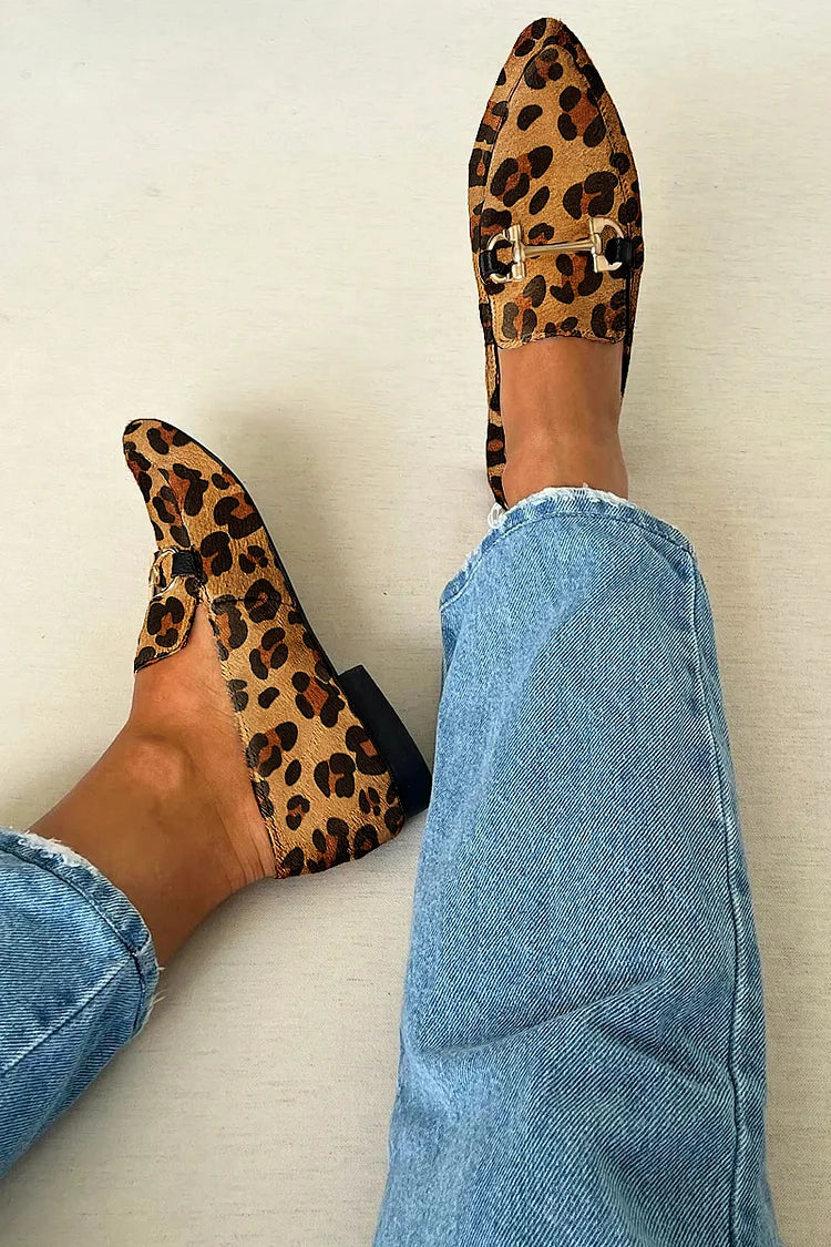 Bianca | Printed loafers with metallic buckle