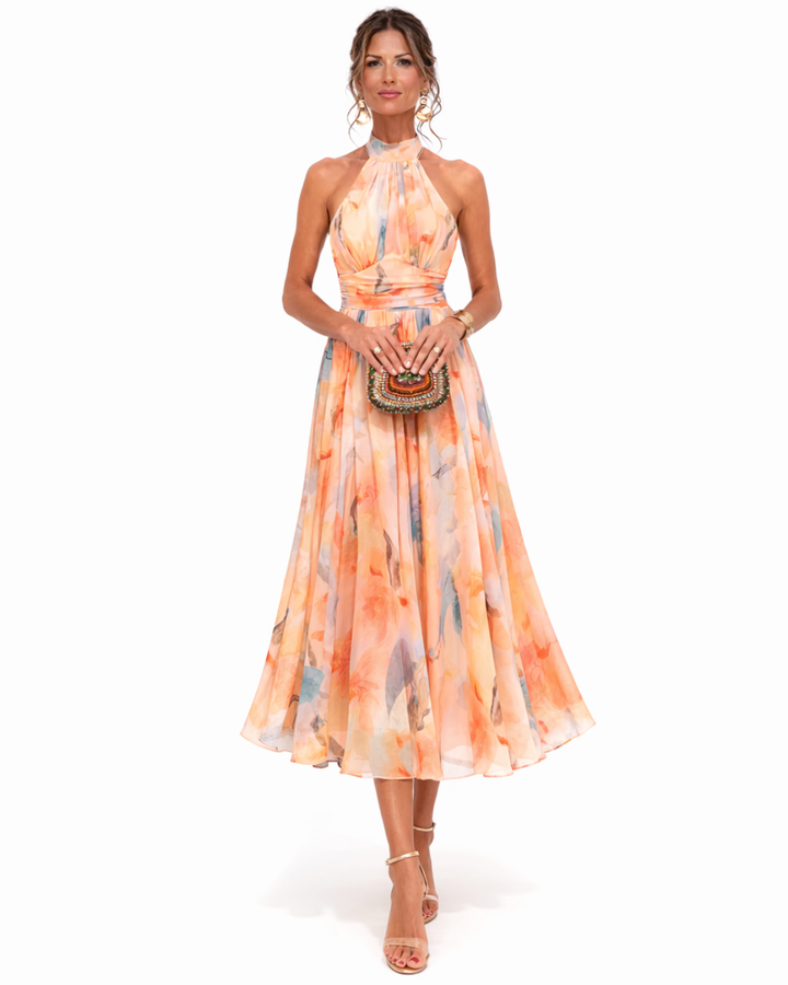 Aurora - Halter Neck Maxi Dress