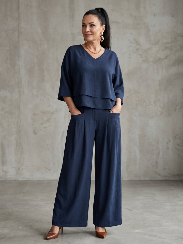 River - Layered Top with Wide Leg Set