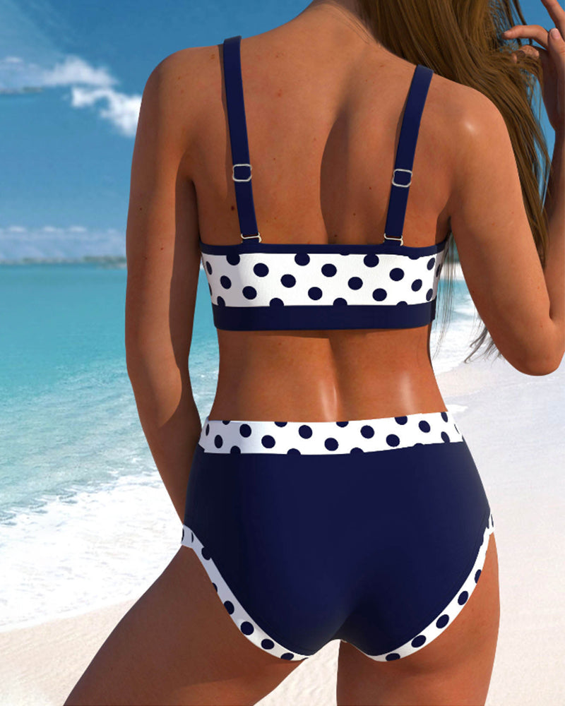 Liesbeth High Waist Bikini Patchwork Design