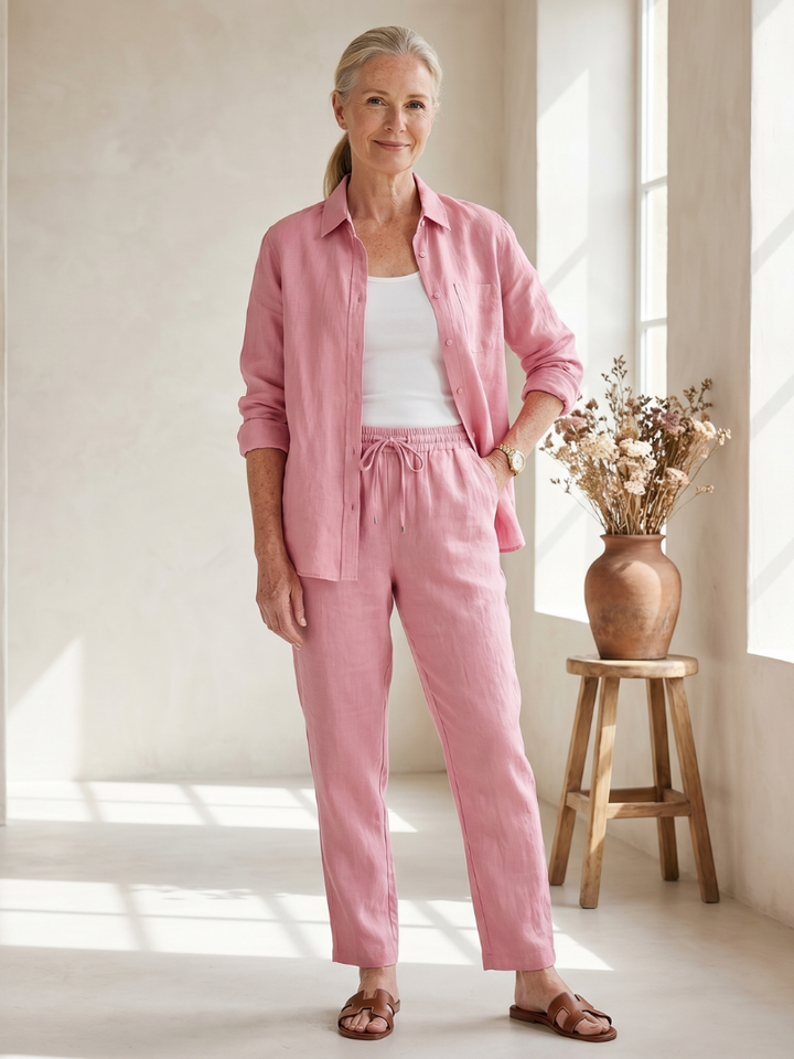 Noor - Long Sleeve Shirt Tapered Pants Set