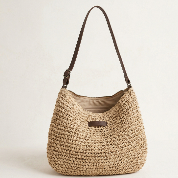Cinzia - Elegant Woven Bag - Sand