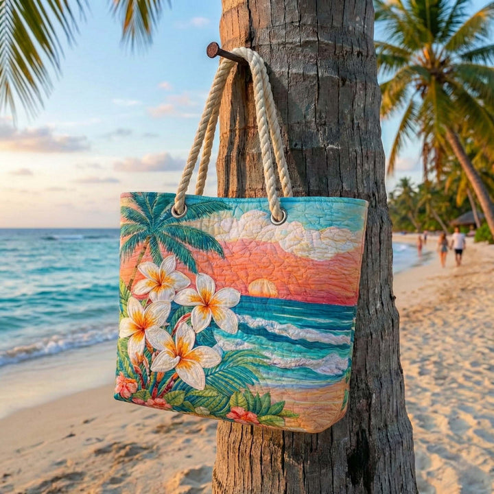Tropical Vibe Quilted Beach Bag