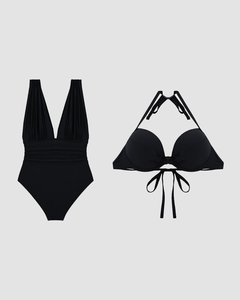 Luxurious Shaping Swimsuit - Deep V-Neck