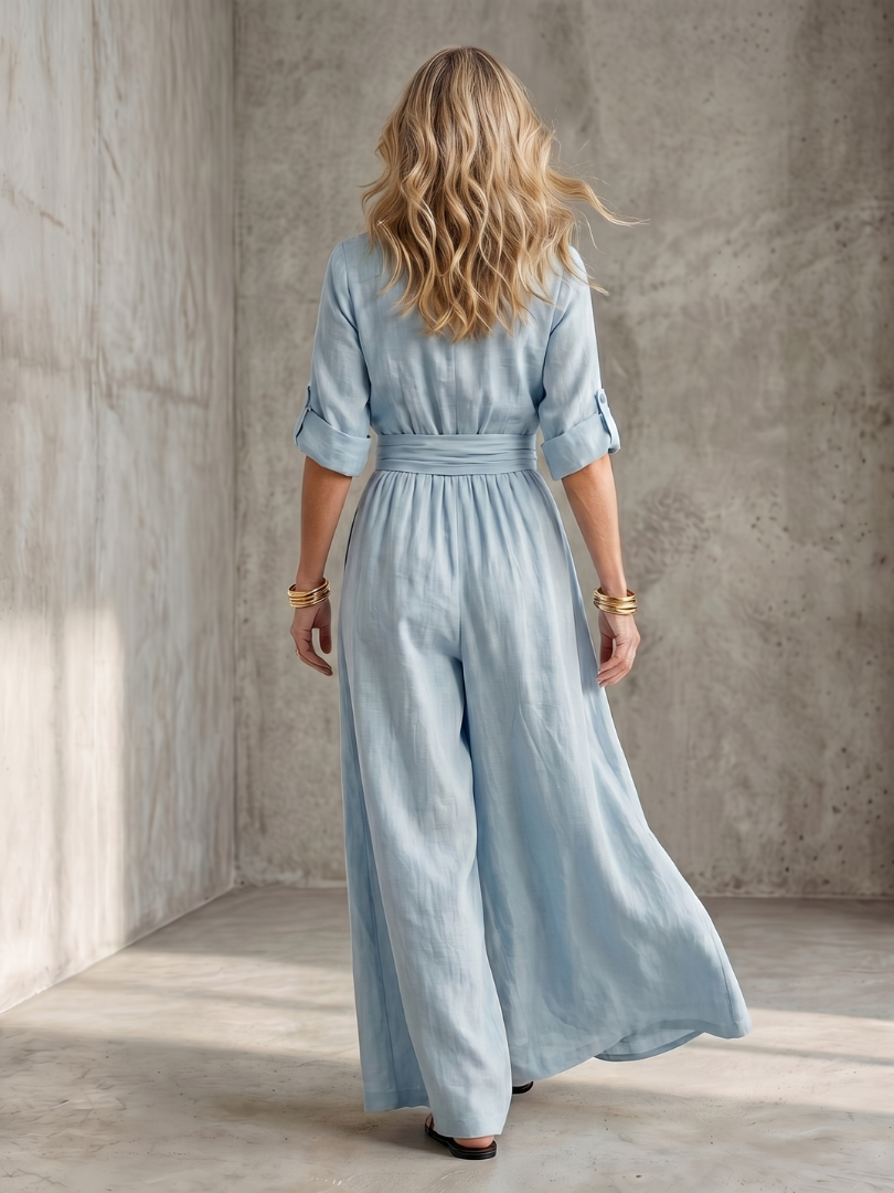 Wanda - Cross Front Wide Leg Jumpsuit