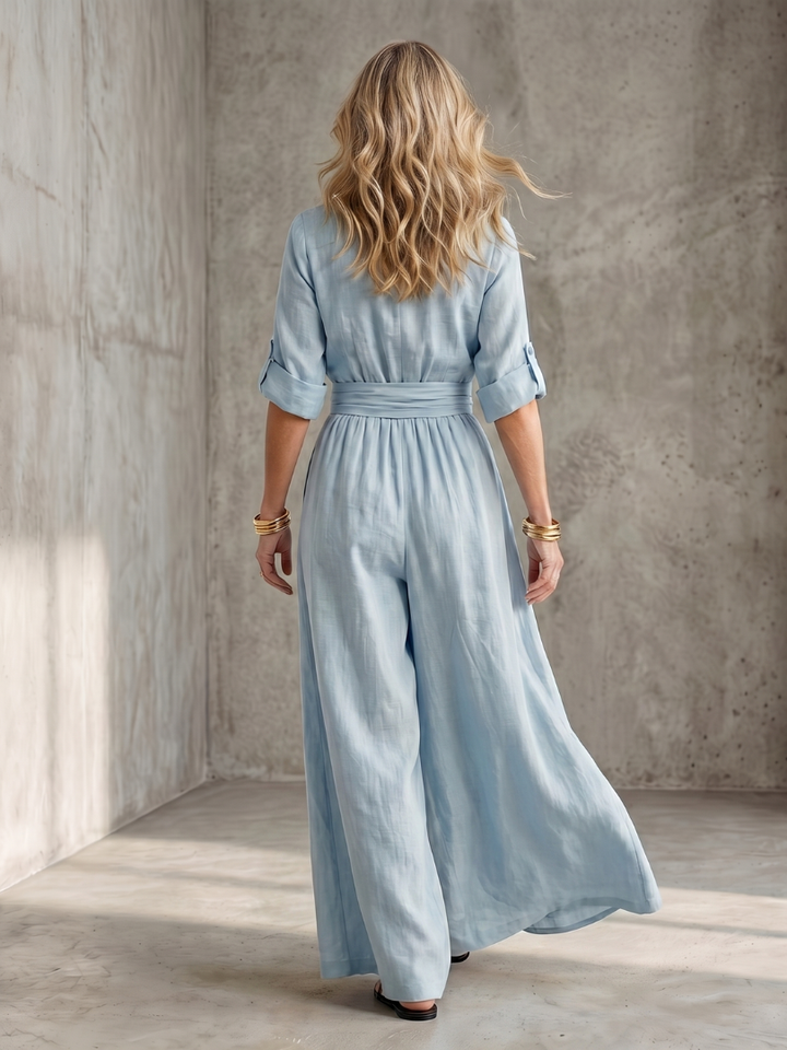 Wanda - Cross Front Wide Leg Jumpsuit
