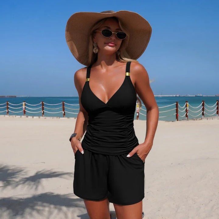 Harper - Ruffled tankini set with pockets