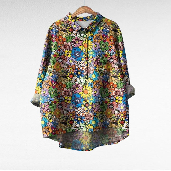 Marjolaine - Retro Floral Blouse