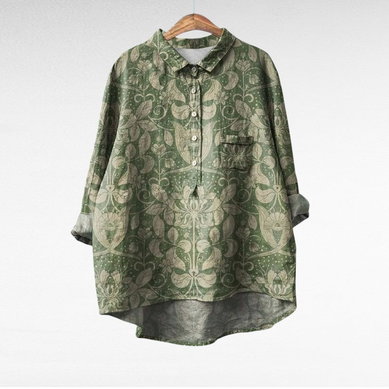 Marjolaine - Retro Floral Blouse