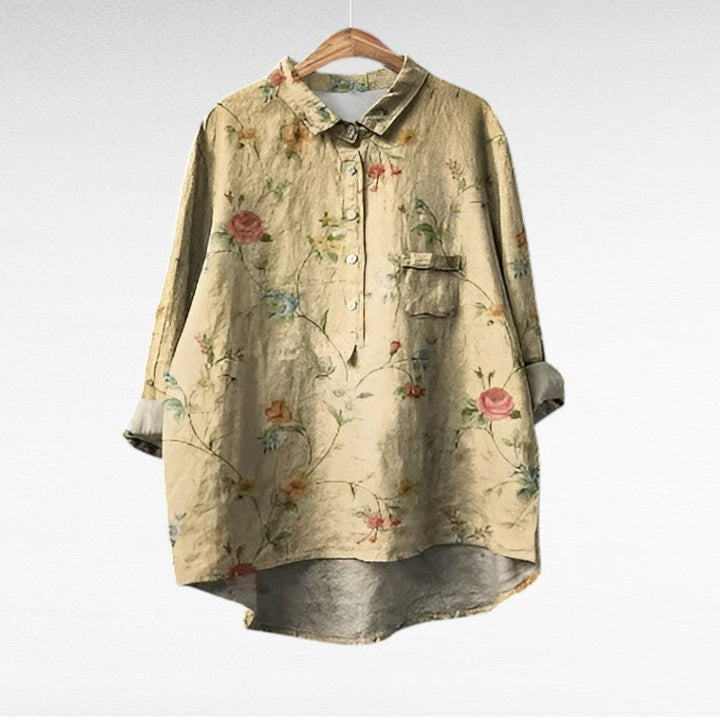 Marjolaine - Retro Floral Blouse