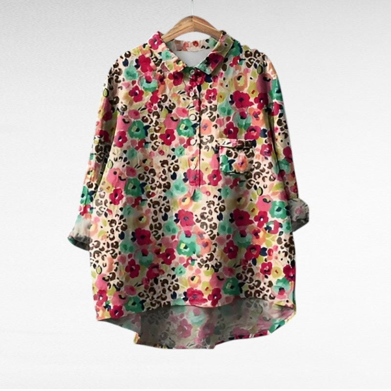Marjolaine - Retro Floral Blouse