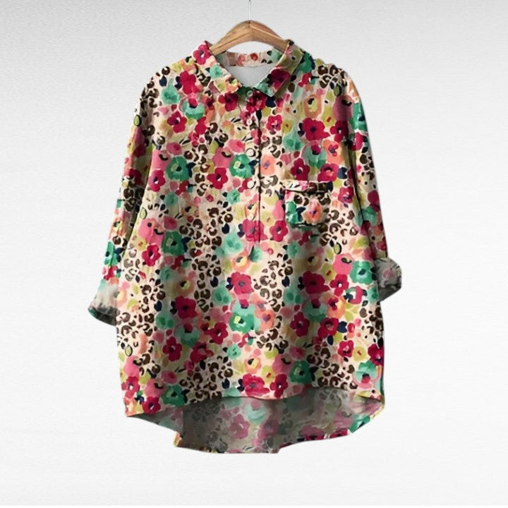Marjolaine - Retro Floral Blouse