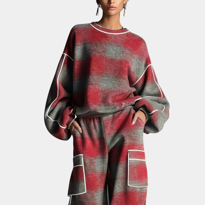 Carmen - Color Block Sweatshirt and Pants Set