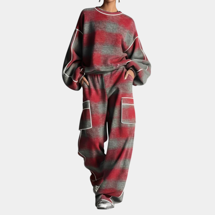 Carmen - Color Block Sweatshirt and Pants Set