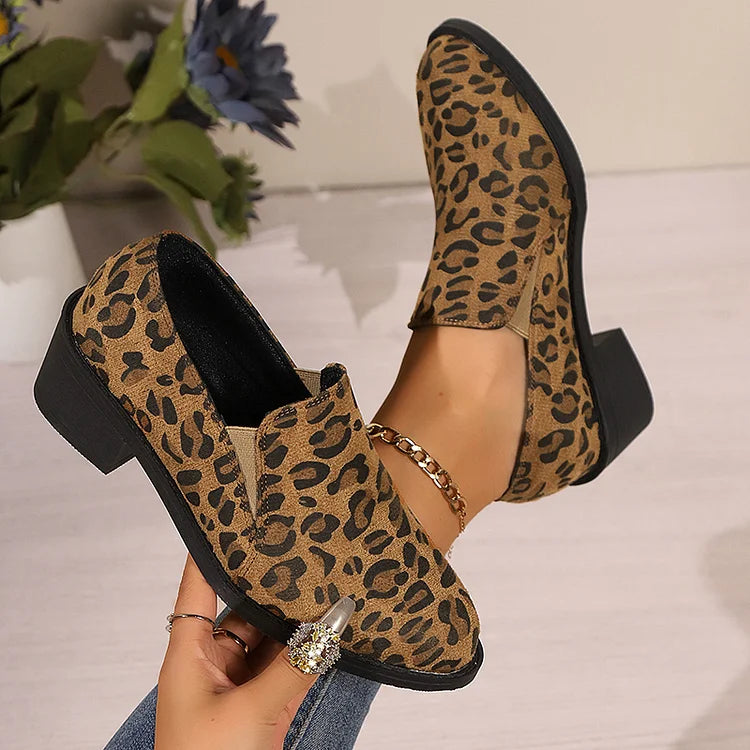 Angélique | Round Toe Loafers with Wide Heel