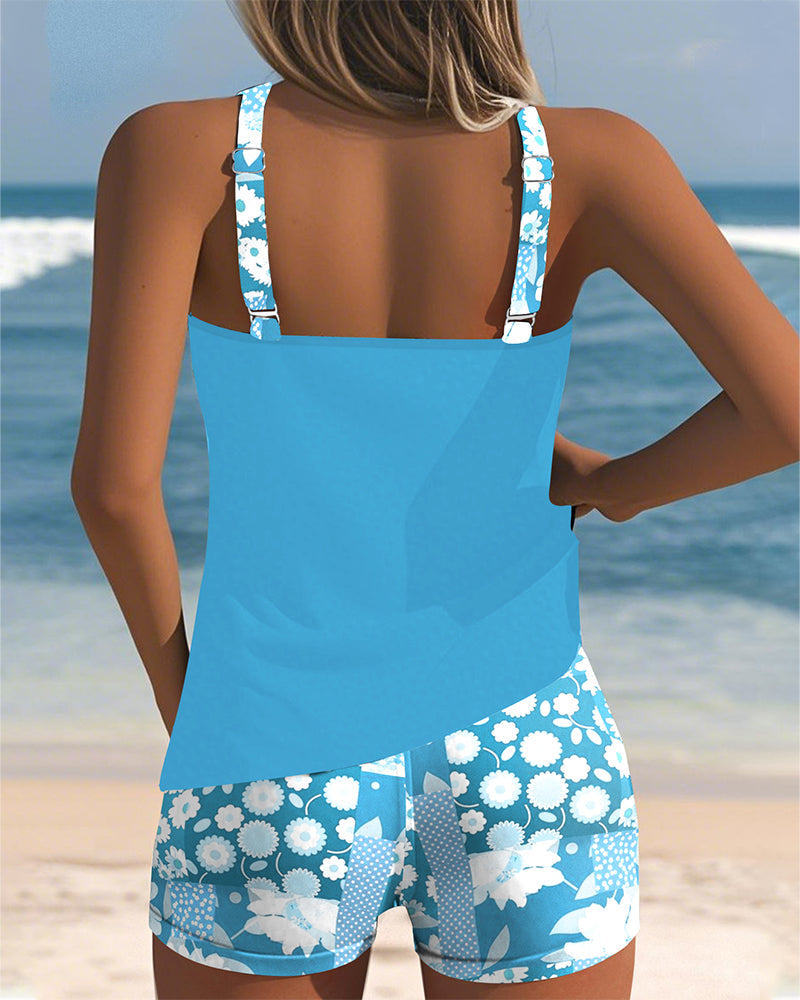 SABRINA - Two-Piece Swimsuit with Comfortable Fit and Floral Beach Style