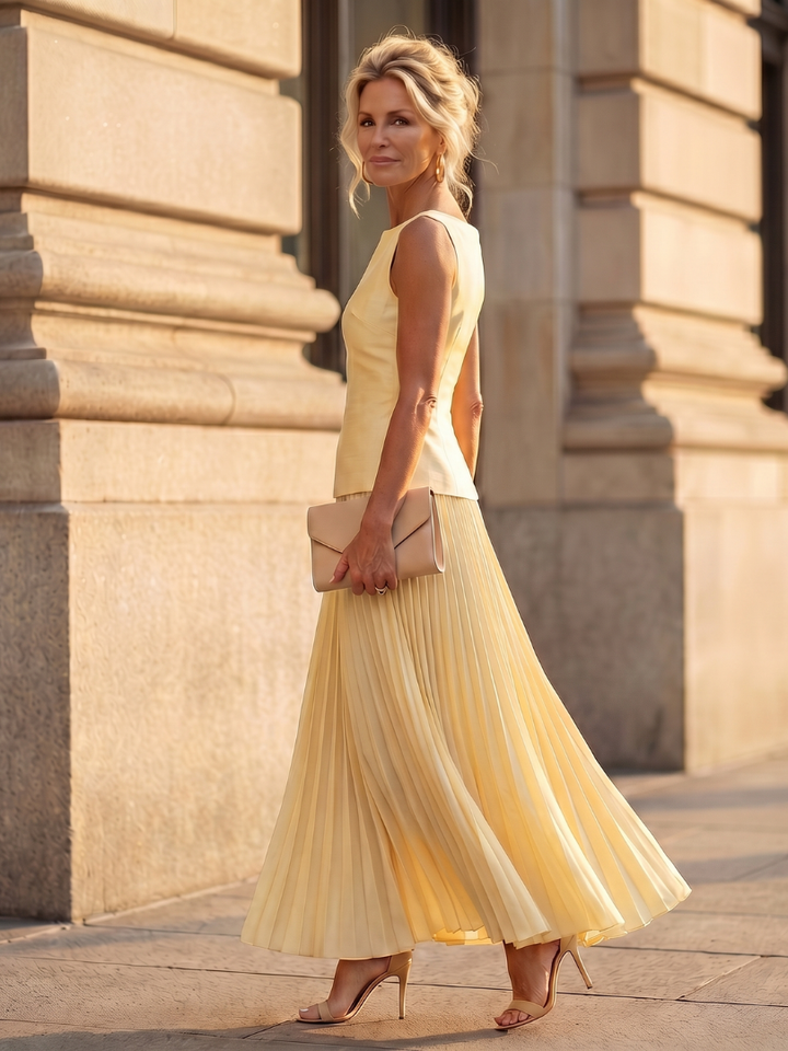 Rhodes - Structured Bodice with Pleated Skirt Set