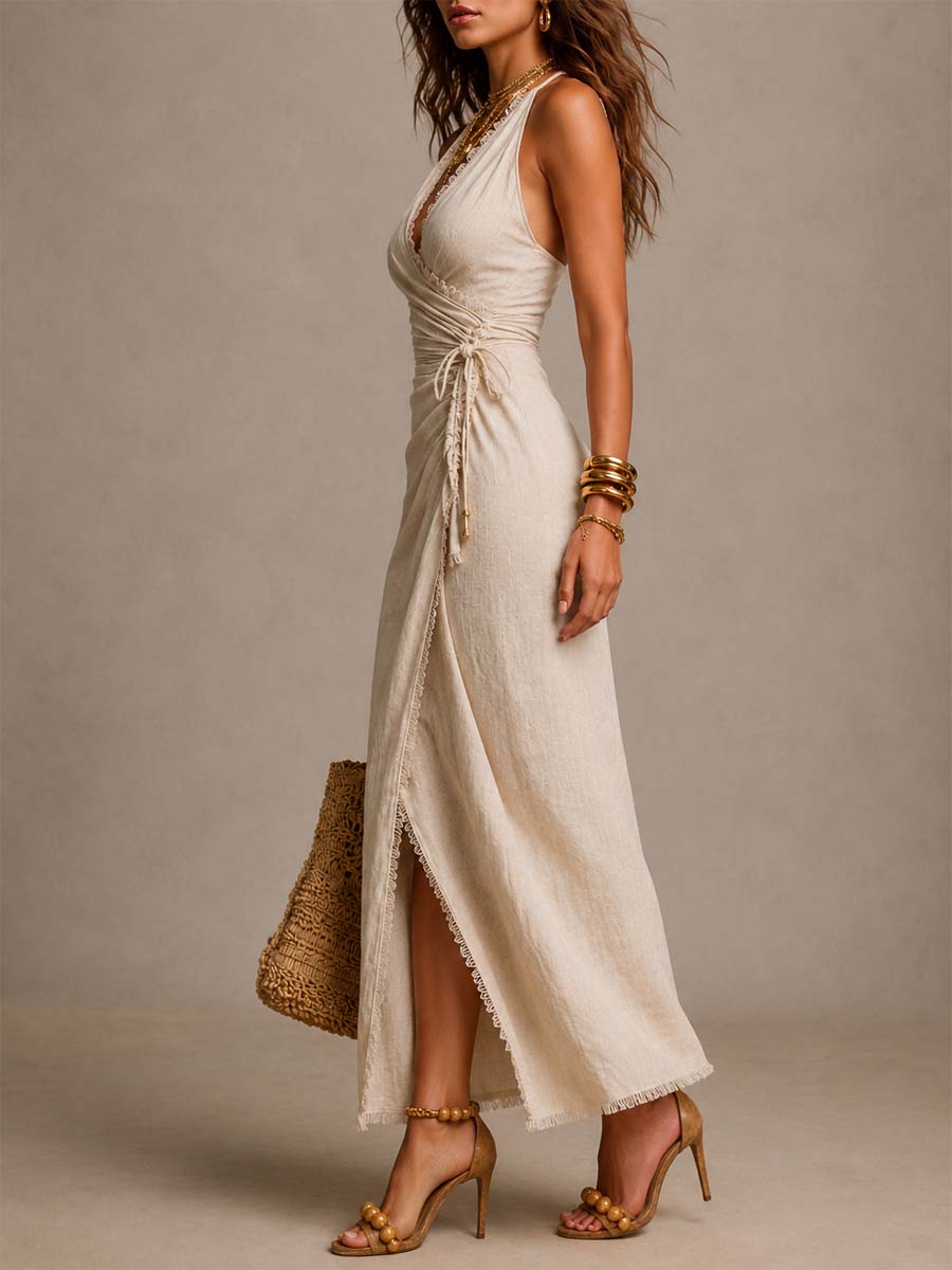 Nerina - Draped Midi Wrap Dress