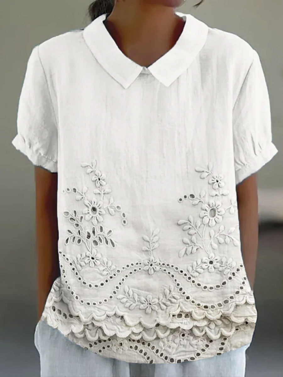 Lily - Floral Embroidered Shirt