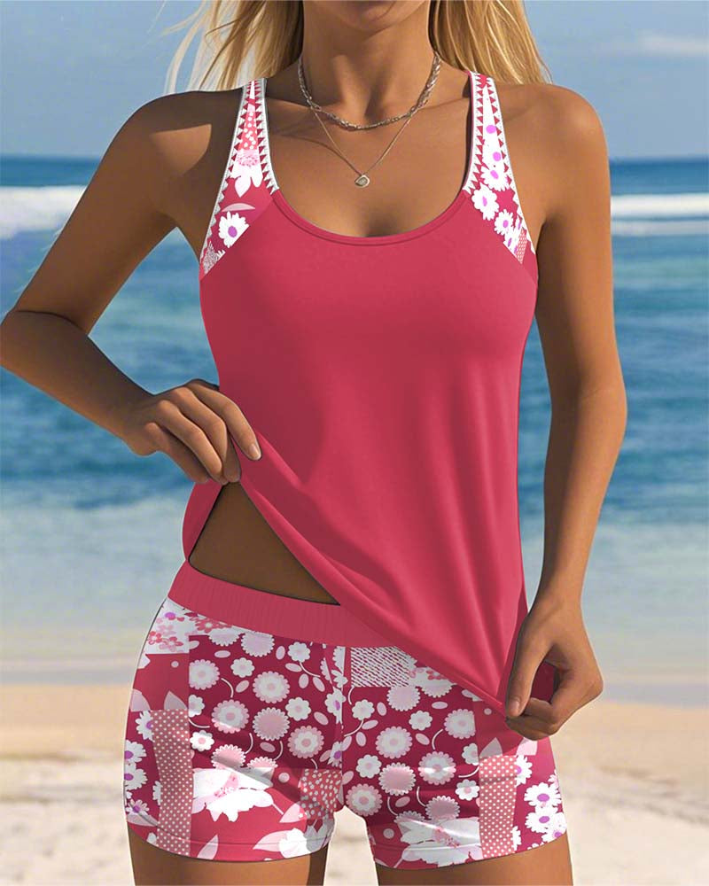 SABRINA - Two-Piece Swimsuit with Comfortable Fit and Floral Beach Style