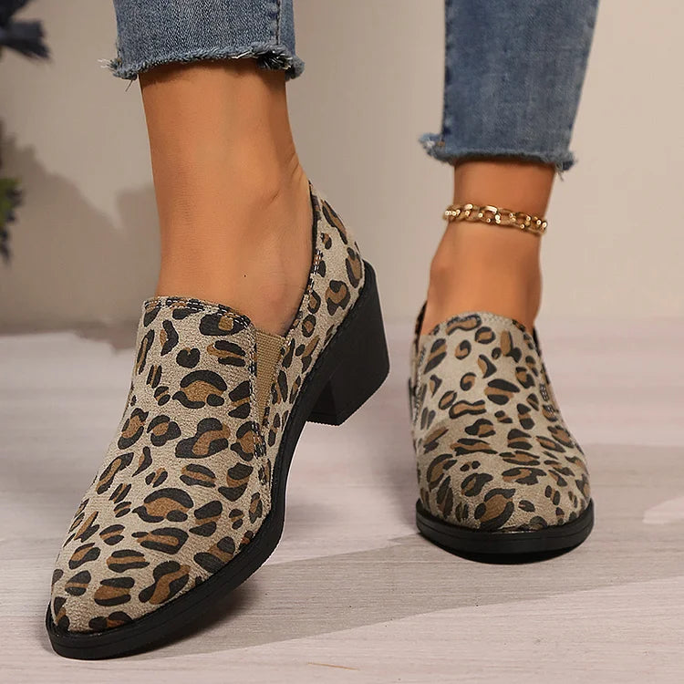 Angélique | Round Toe Loafers with Wide Heel