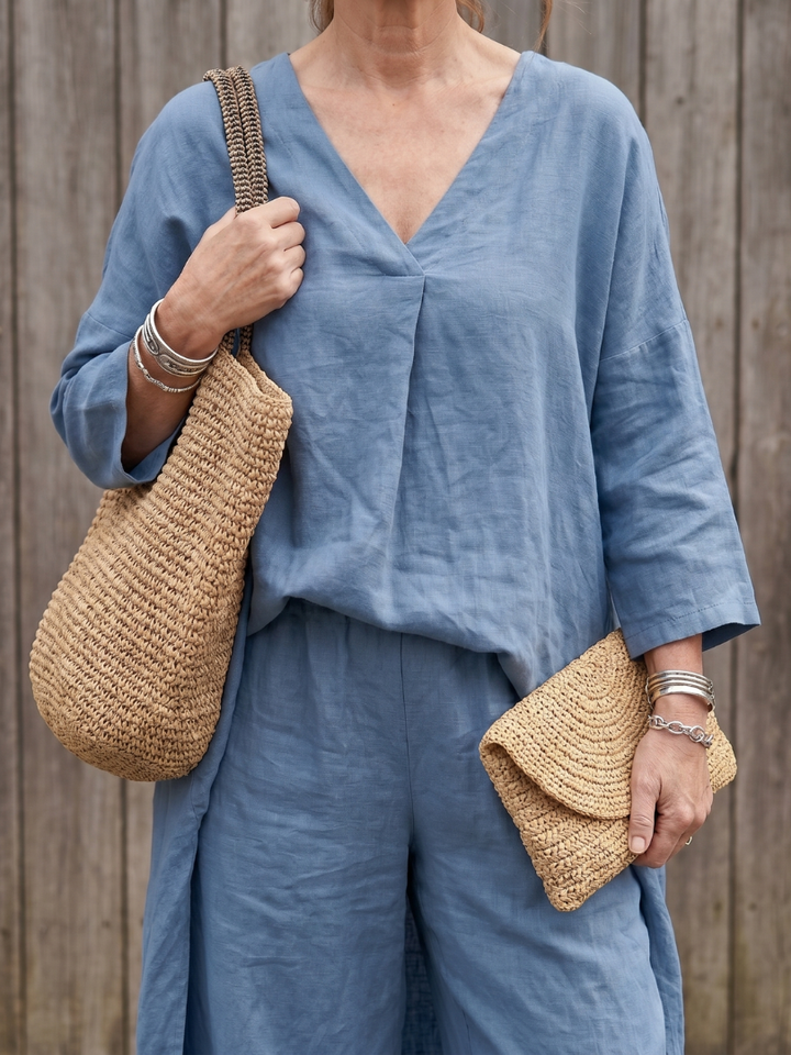 Onyx - Loose Tunic Top and Wide Pants Set