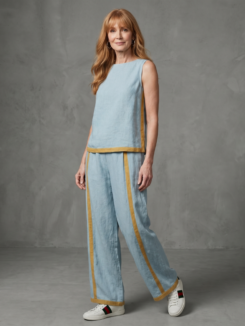 Inara - Sleeveless Top with Wide Pants Set