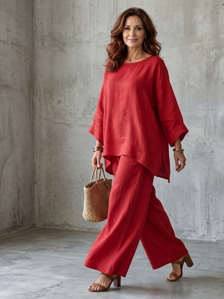 Prue - Oversized Tunic and Wide Pants Set