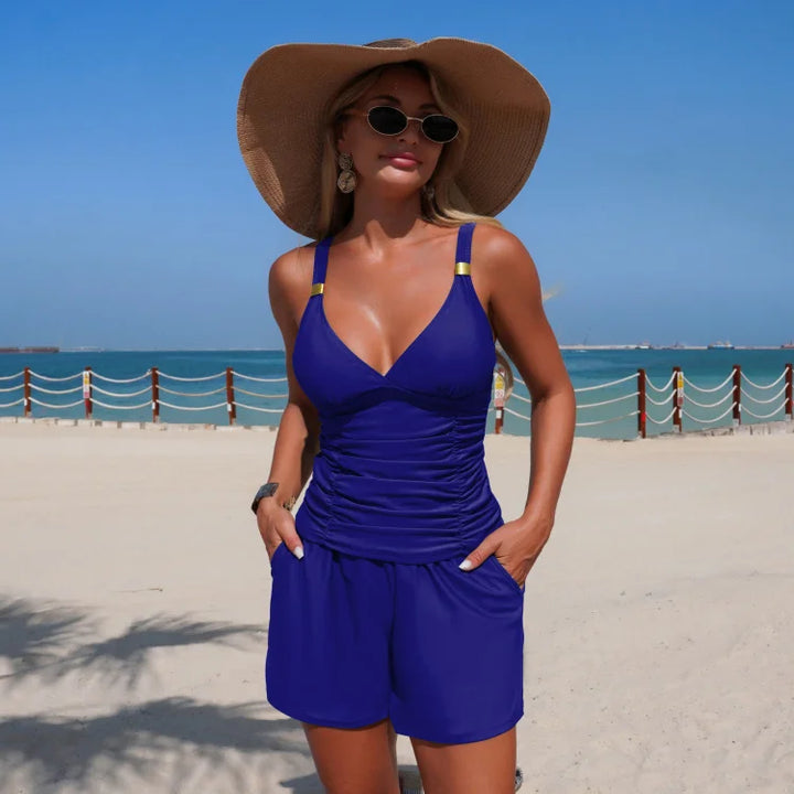Harper - Ruffled tankini set with pockets